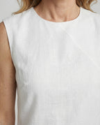 Midikleid Sommer aus Leinen mit asymmetrischem Saum