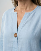 Damen leichte Leinenbluse mit Knopfdetails