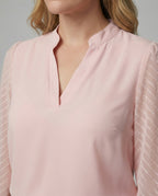 Elegante Chiffon-Bluse mit V-Ausschnitt