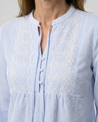 Bestickte Bluse Damen mit Ballonärmeln