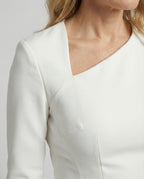 Damen Midikleid asymmetrisch mit Schößchen