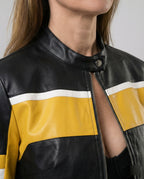 Damen Lederjacke Schwarz Set