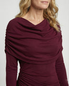 Damen Maxikleid mit Drapierung