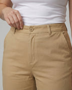 Damen weite Stoffhose mit elastischem Bund
