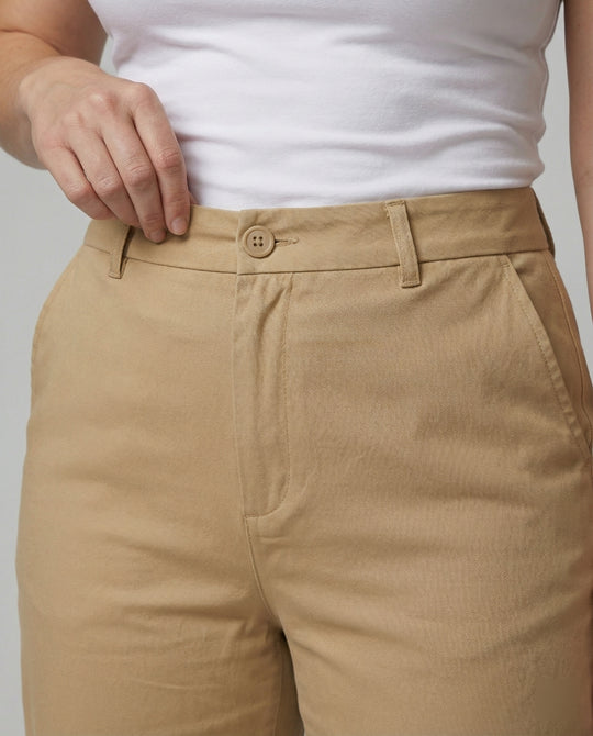 Damen weite Stoffhose mit elastischem Bund