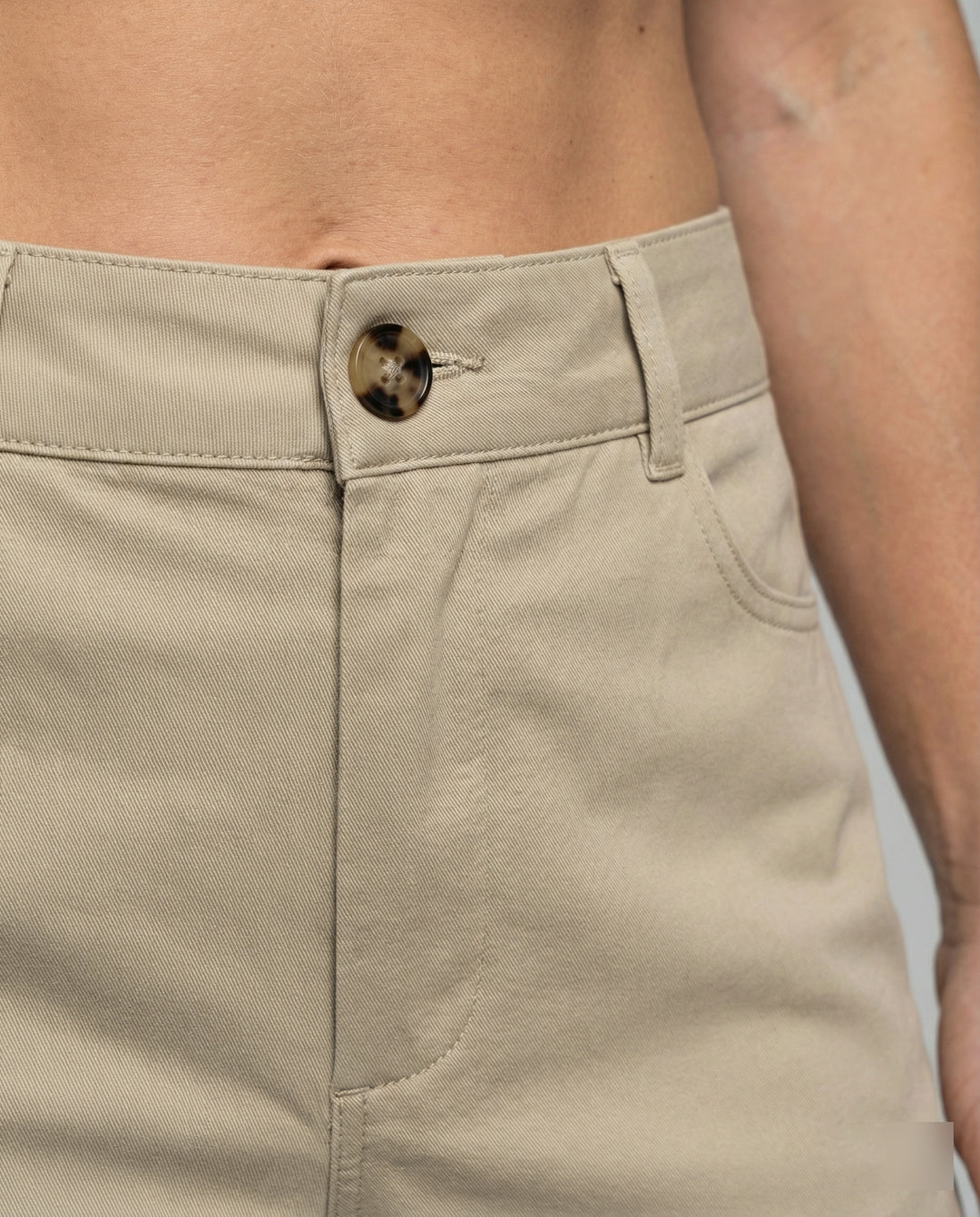 Damen Chino Stoffhose mit elastischem Bund und Seitentaschen