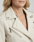 Damen Lederjacke Schwarz Echtleder Look