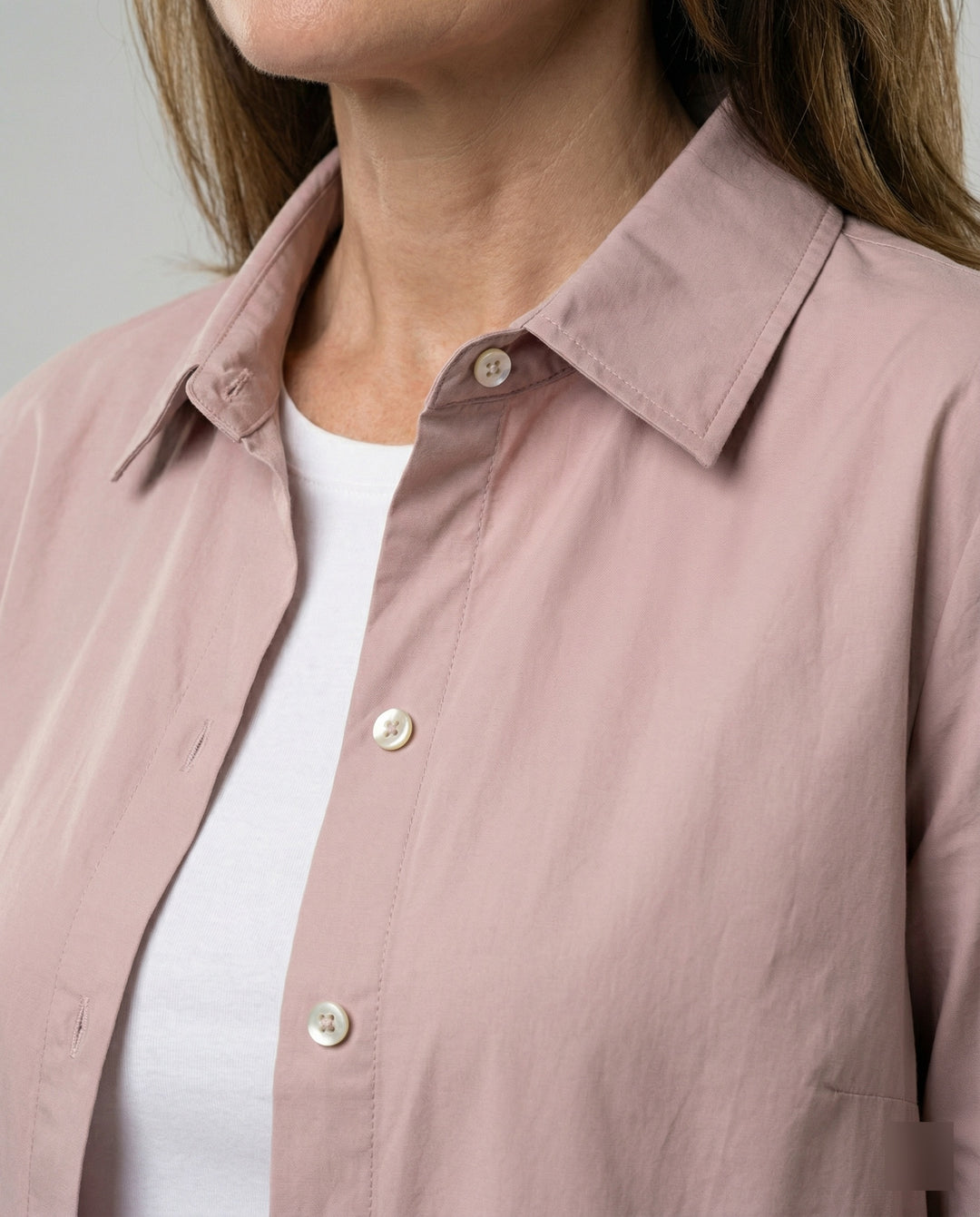 Damen Lässige Longbluse mit umschlagbaren Ärmeln