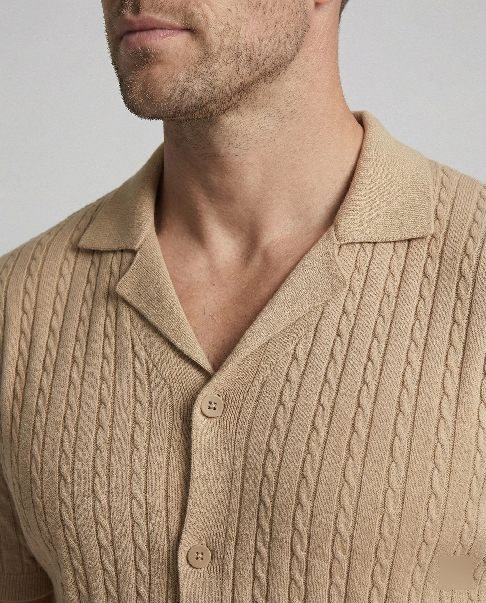 Herren Kurzarm-Strickhemd