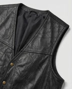 Herren Biker Lederweste