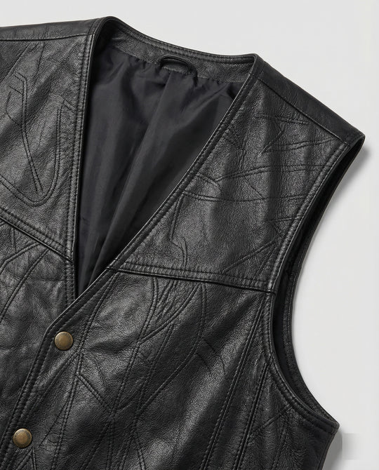 Herren Biker Lederweste