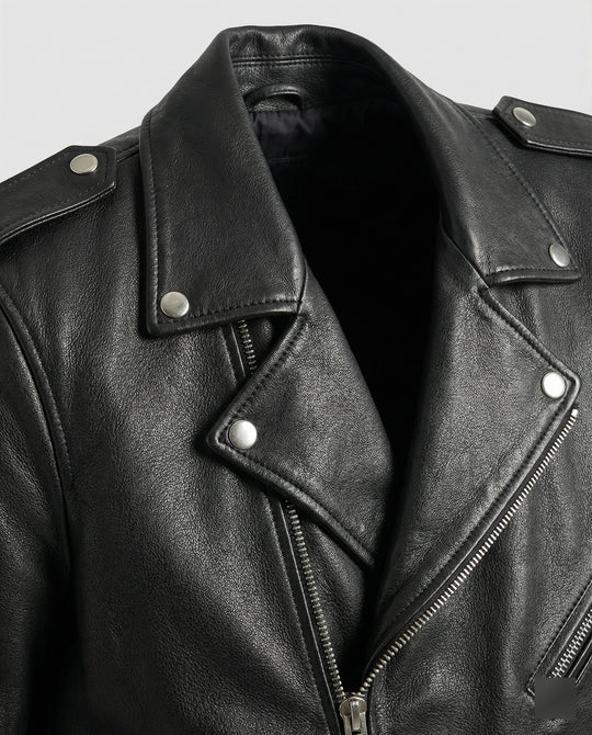 Herren Biker-Lederjacke mit Taschen