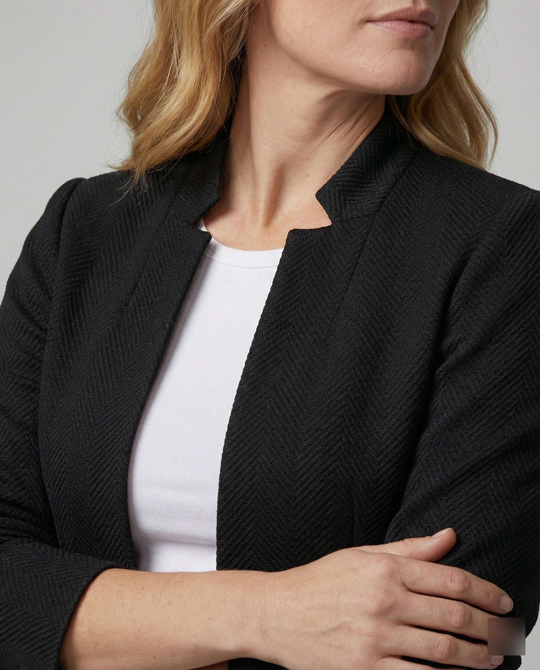 Damen Blazer ärmellos Hahnentritt