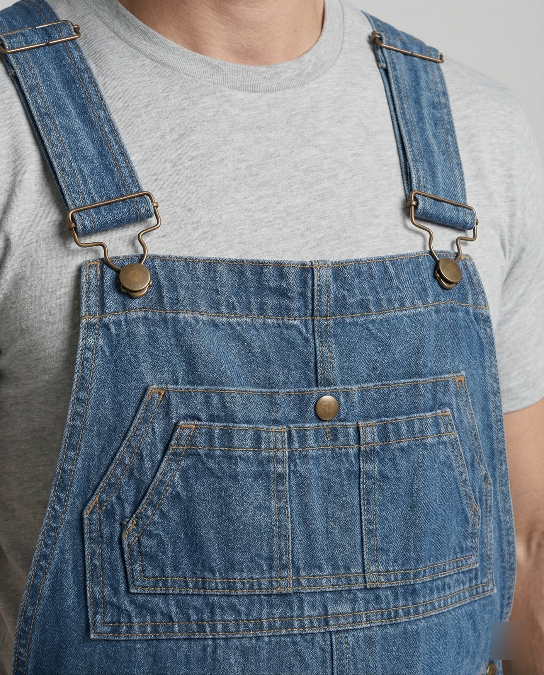 Herren Jeans Latzhose Weit