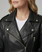 Damen Kunstleder Bikerjacke tailliert geschnitten