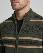 Herren Strickjacke mit modernem Zipper-Design und Muster