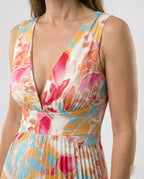 Plissiertes Maxikleid Mit Cut Outs Damen