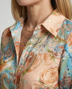 Hemdbluse Seidenoptik Damen Floral