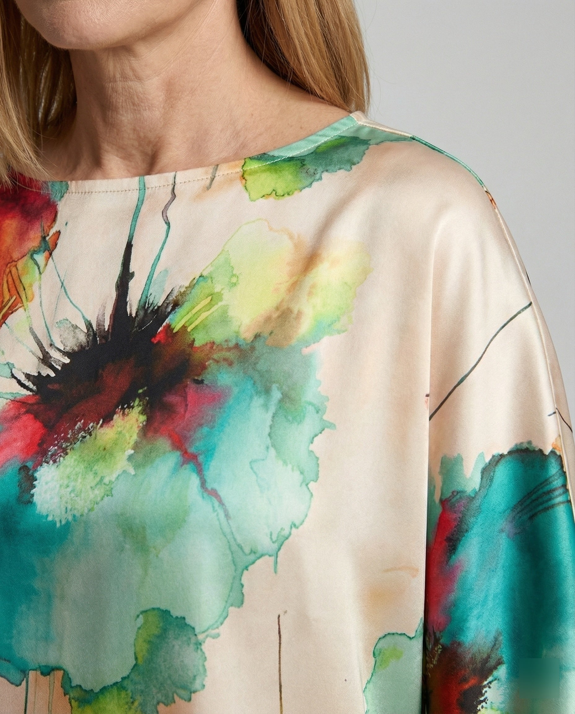 Damen Zweiteiler Set Satin Kimono