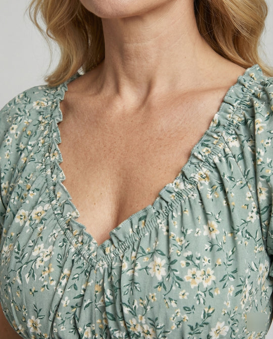 Damen Blumenkleid Sommer knielang