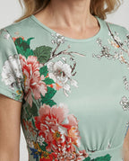 Damen Blumenkleid Midikleid Floral