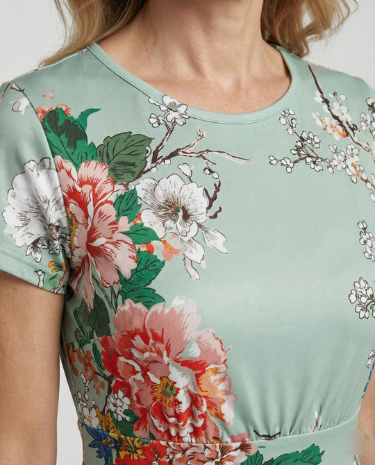 Damen Blumenkleid Midikleid Floral