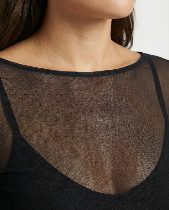 R&B | Langärmeliges Mesh-Top