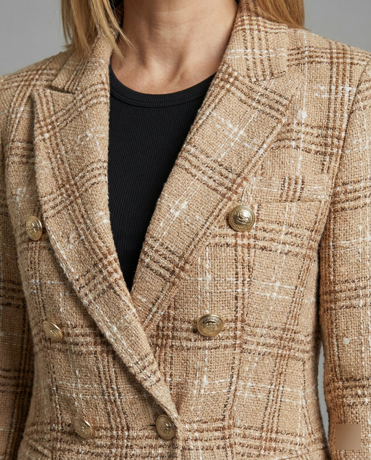 Damen Blazer Tweed Doppelreiher