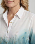 Leinenoptik Bluse Damen Floral
