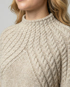 Damen Wolle Rippstrickpullover mit Hoher Kragen & Lässiger Stil | R&B