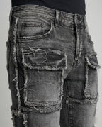 Herren Slim Fit Jeans mit Cargotaschen