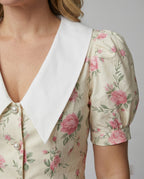 Damen Blumenkleid mit Puffärmeln