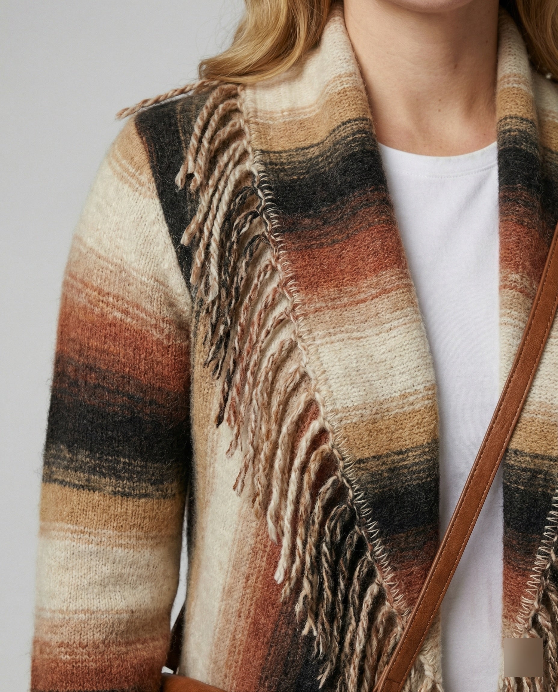 R&B | Schick Gestreifte Poncho Weste