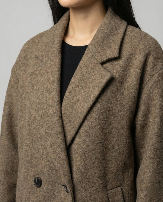Damen Oversized Wollmantel R&B