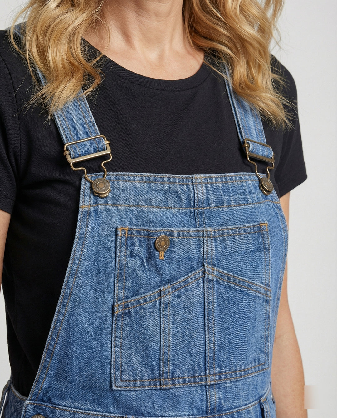 Damen Latzhose Jeans weit