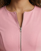 Damen A-Linien Kleid mit tailliertem Gürtel und floralem Muster R&B