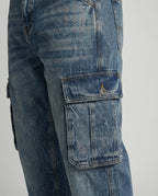 Herren Cargo Jeans weit mit Taschen