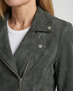Braune Lederjacke Damen Wildlederoptik