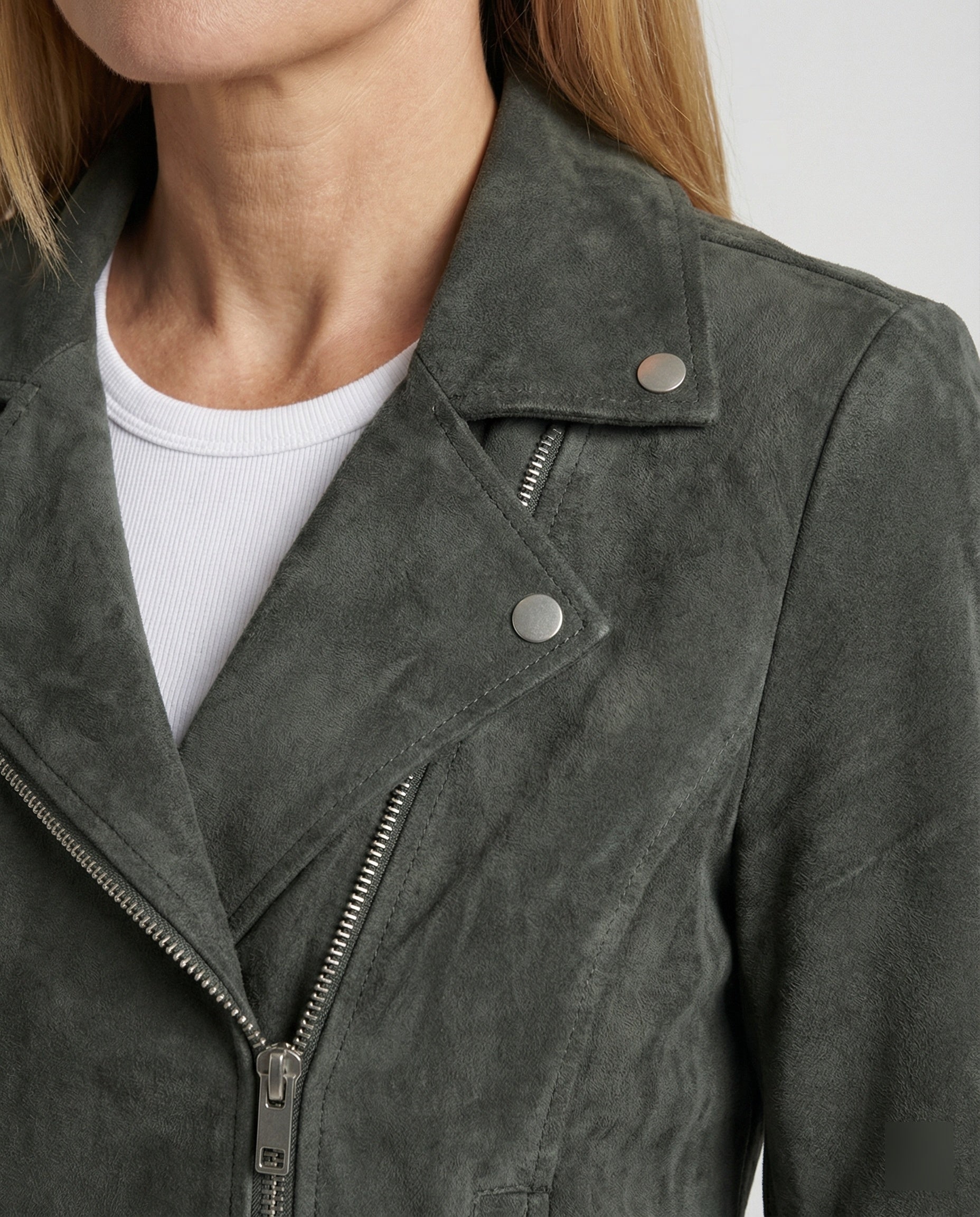 Braune Lederjacke Damen Wildlederoptik