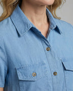 Damen Kleid mit kurzen Ärmeln und Taschen