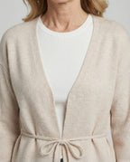 Damen Strickjacke mit Bindegürtel