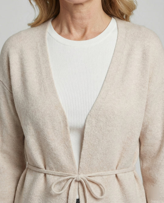 Damen Strickjacke mit Bindegürtel