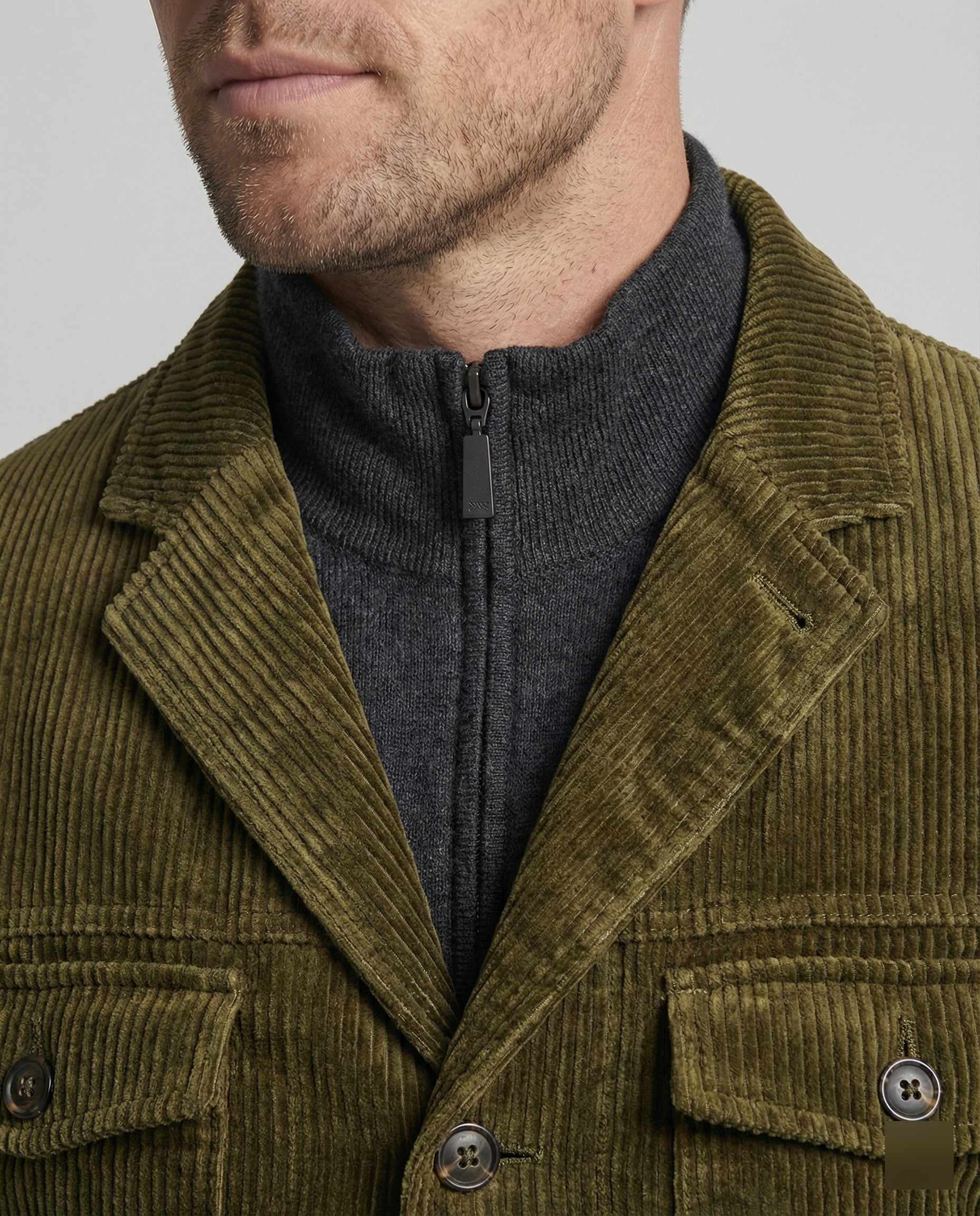 Herren Cordjacke mit multifunktionalen Taschen und modernem Schnitt