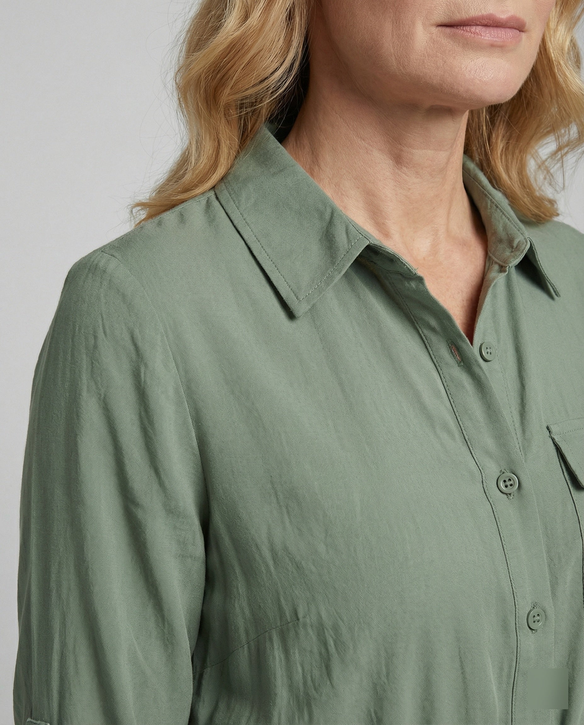 Damen Hemdblusenkleid mit Kordelzug