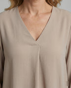 Tunika Bluse Damen mit Umschlagärmeln
