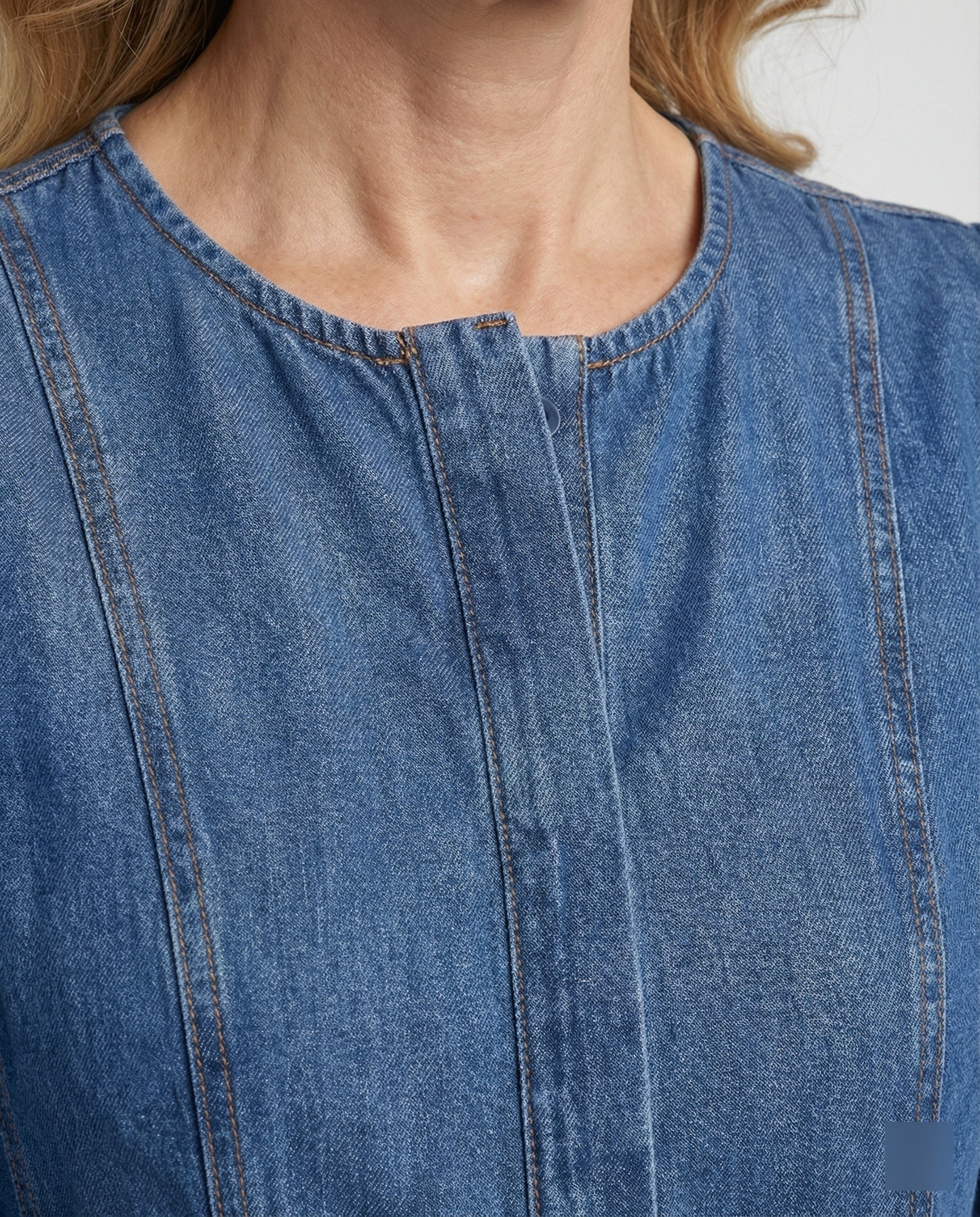 Freizeitkleid Damen Denim A-Linie