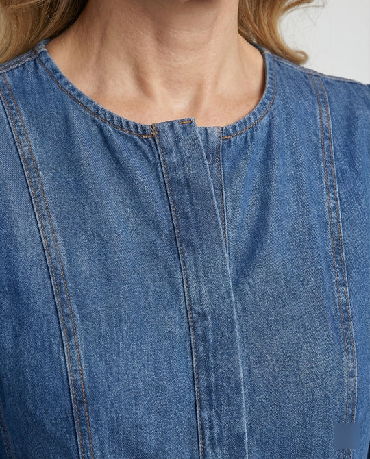 Freizeitkleid Damen Denim A-Linie