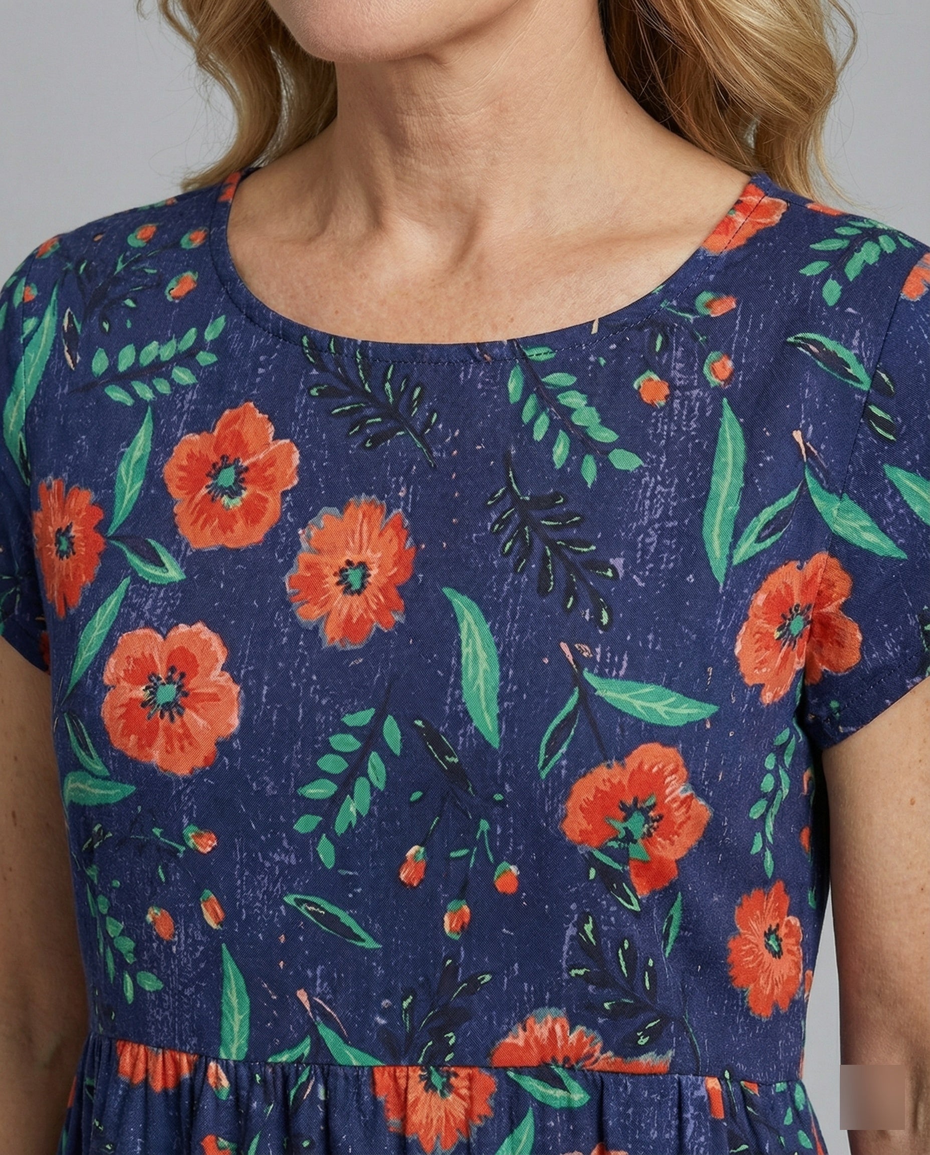 Damen Maxikleid Patchwork A-Linie