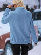 R&B | Farbiges Halb-Reißverschluss Sweatshirt
