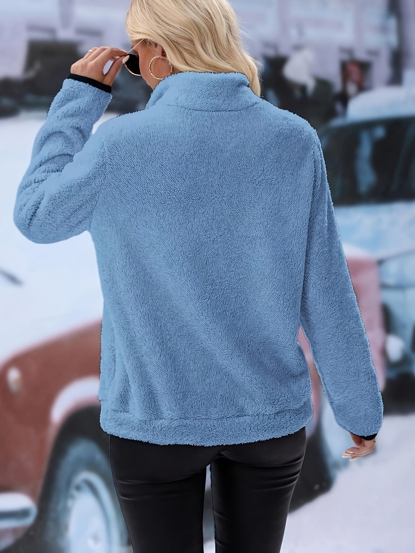 R&B | Farbiges Halb-Reißverschluss Sweatshirt